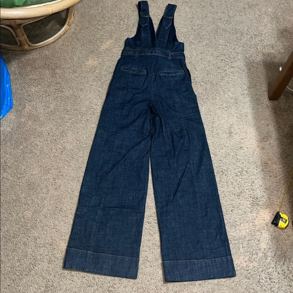 Anthropologie Pilcro & The Letterpress Denim Overall Bib Jumpsuit‎ Plunging V 2